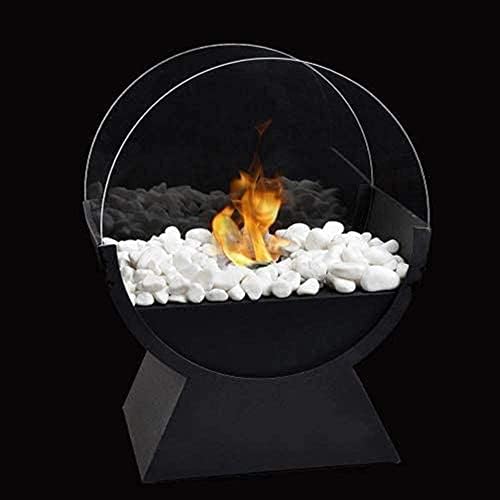 JHY Design Oval Tabela de incêndio de mesa com vidro de vidro bidirecional 9,6 '