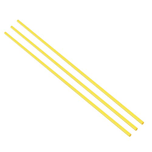haste redonda de acrílico uxcell, amarelo, 1/4 de diâmetro 18-1/8 de comprimento, plástico sólido PMMA barra 3pcs