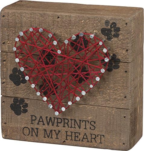 Primitivos de Kathy String Art-Pawprints, 4,5 quadrado, marrom, vermelho, preto