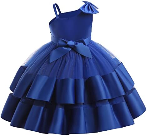 Flor Girl Lace Dress Toddler Tulle Sleeseless Bow Princess Party Wedding Conceant