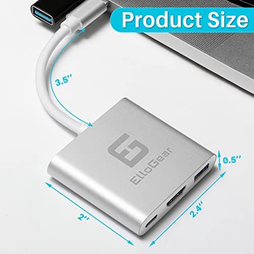 ElLogear USB C a 3 Port HDMI Adapter Hub, porta Ct ao 3, incluindo outra porta USB C, HDMI e USB 3.0, ampla compatibilidade para