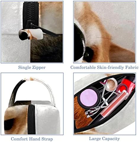 Saco de maquiagem pequeno, organizador cosmético da bolsa com zíper para mulheres e meninas, Animal Akita Dog