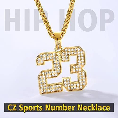 Findchic Bling Cz Colar Big Letter para homens Número de Jersey Hip Hop 18K Nome personalizado de pendente personalizado