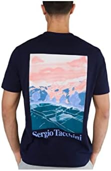TEE SERGIO TACCHINI SERIF LOGO - Blue marítimo