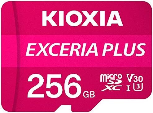 Kioxia 256 GB MicroSD Exteria mais cartão de memória flash com adaptador SD SDXC UHS-I U3 4K CLASS10 V30 A1 R100MB/S W65MB/S