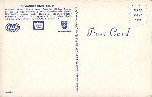 Suwanee River Court White Springs, Florida FL Original Vintage Post cartão