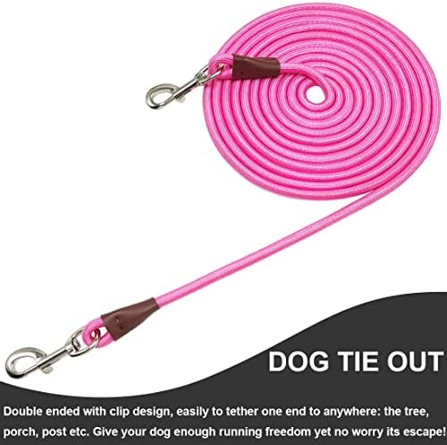 Sepxufore para cachorro amarrar corda amarrar 8ft / 10ft / 15ft / 20ft / 30ft, linha de cães para nylon de fora do fio de
