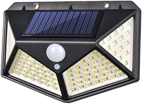 Luzes solares ao ar livre - Luz solar de parede 100 LEDs Luzes de segurança do sensor de movimento solar sem fio com 270 ° de