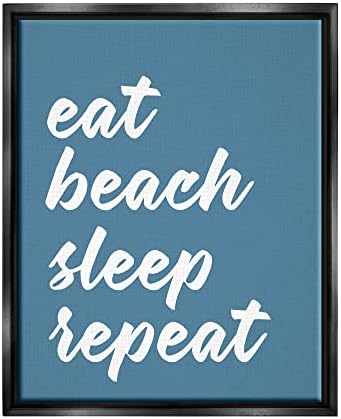 Indústrias Stuell Come Beach Sleep Repip Blue Script Phrase, Design por letras e forradas