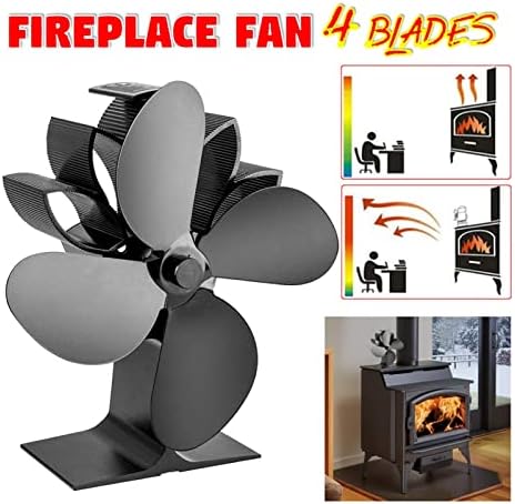 Syxysm Fireplace Fan 4 fogão a calor do ventilador de fogão a madeira queimador de madeira Eco amigável