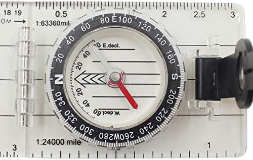 GFHLP acrílico transparente bússola ao ar livre mapa autônomo de medição bússola bússola direcional