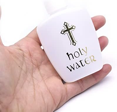 60 ml garrafa de água benta Cruz Design Big Breath Water Reccameter Bottle com tampa de ouro branco Cross Catholic Gifts e Igreja Suprimentos Cristãos Plástico Vazio para Decoração de Bottle