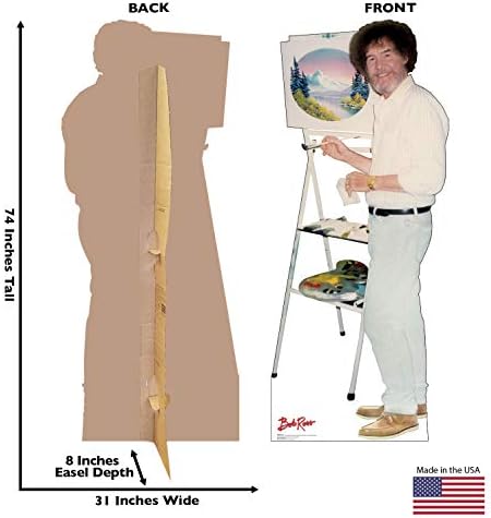 Gráficos avançados Bob Ross Tamanho da vida Cardão de papelão Stand -up com caixa de voz ativada por movimento