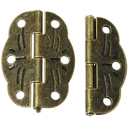 Magic & Shell 40x36mm estilo decorativo antigo bronze antigo com trava decorativa de hasp com mini -dobradiça e parafusos