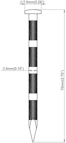 4x70 mm - pregos de aço de alto carbono endurecidos de 2,7 polegadas para alvenaria e placas de metal 200 pcs
