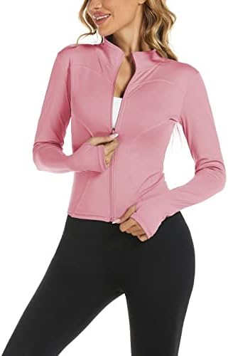 Aolpioon Women's Workout Jacket Yoga Running Slim Fit