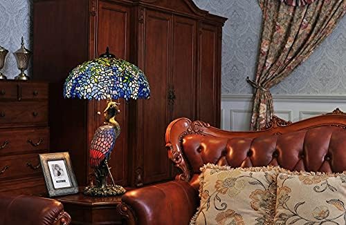 Lâmpada de mesa de estilo tiffany rústica 20 Lâmpada de estar européia da sala de estar clássica Wisteria color lampshade