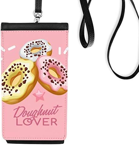 Donut sobremesa Ocidental Sweet Food Phone Cartet Burse pendurada bolsa móvel bolso preto