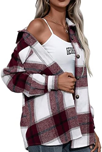 Pxloco Cropped Shackes Chacket Jacket Mulheres Plus Tamanho Roupa de Chafeta Brown Shacket Womens Womens Fallfits Roupfits Plus