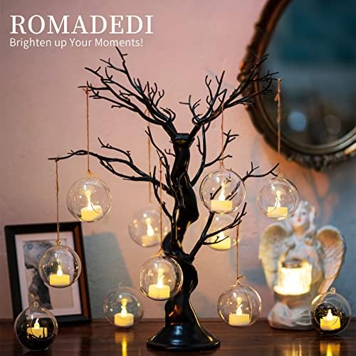 Romadedi 40 PCs pendurados portadores de tealight Globos Globos preenchidos de acrílico a granel pendurado bola de chá,