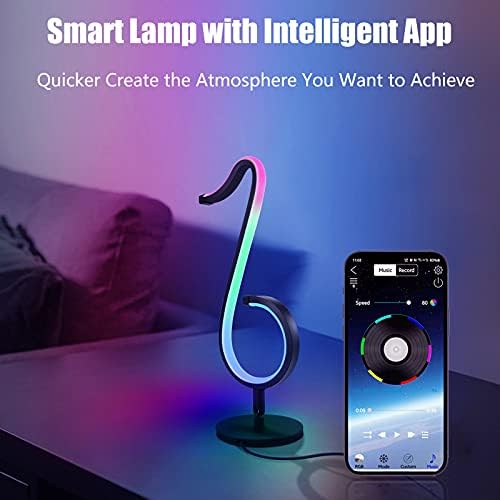 Lâmpada de mesa LED XIANFEI RGB Lâmpada de mesa inteligente USB Alteração leve, decoração criativa da casa, App+Controle remoto,