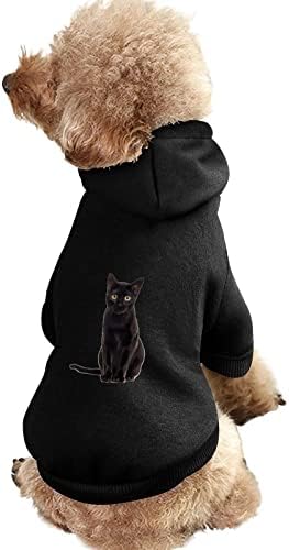 Roupas de cachorro de gato preto Capuzes de estimação de inverno moletons macios e quentes para cães para cães médios pequenos
