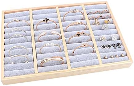 Qiaononai zd205 gaveta de flanela Velvet jóias bandeja de armazenamento caixa de joias de joalheria Organizador de pulseira por suporte de jóias exibição de jóias de jóias