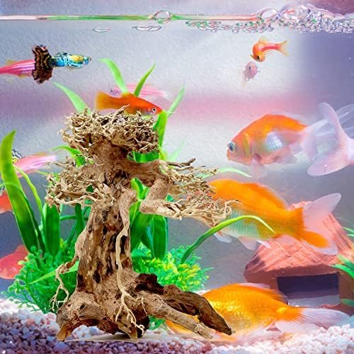 BONSAI Driftwood Aquarium Tree Am Natural, decoração de tanques de peixes artesanais | Fácil de instalar