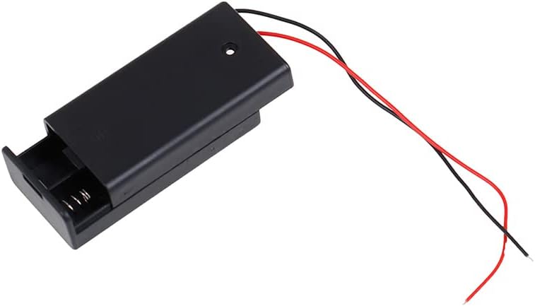 Porta de caixa da bateria AAIMPGSTL AA com interruptor e tampa, caixas de armazenamento de bateria DIY 4pcs, suporte de bateria de célula de louro AA 1, 1 slots em estojo de baterias de plástico preto paralelo