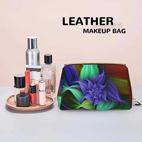 ASELO Abstract Floral pequeno bolsa cosmética de couro portátil bolsa de maquiagem portátil bolsas cosméticas para mulheres bolsa