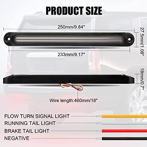 Racbox 10 polegadas Trailer LED LUZ BARRA BREGO SINGRA DE TRANHA DE FRIONHAÇÃO DE LUZ DE LUZ, LENS DE LEVAÇÃO LIGADA DE IDENTIFICAÇÃO