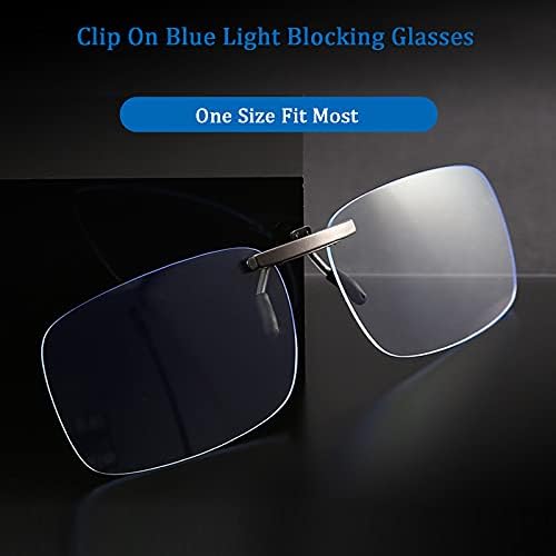 FF Frazala Clip em óculos de bloqueio de luz azul, óculos de raios anti-azul para lentes UV400 de óculos de prescrição para proteção ocular