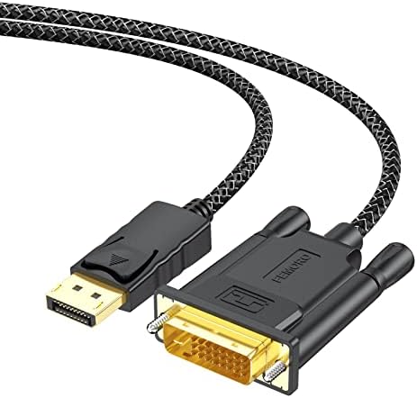 Femoro DisplayPort para cabo DVI 3 pés, porta de exibição DP para cabo adaptador DVI para monitor Laptop Computer Desktop Sixed Cable
