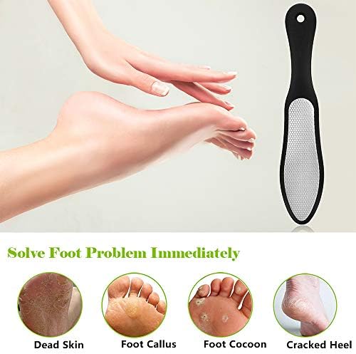 Arquivo de pé bezox, removedor de call de raspador de pé de dupla face, raspada para o pé para remoção de calcanhar rachada e