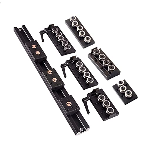 Mssoomm Inner Double Axis Roller Ball Bearing Linear Motion Guide Rail Track SGR10 2PCS L: 220mm/8.66 inch + 2PCS SGB10-5UU Five