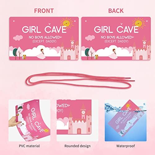 Fallmiya Girl Cave Nenhum menino é permitido, exceto pai, 9,8 x 15,7 polegadas decoração de decoração sinal para a