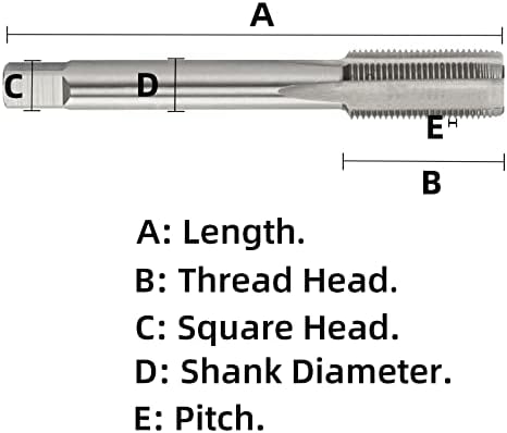 Aceteel métrica m20x1.25+0,1 Aumente Tap, HSS Machine Thread Tap Tap Mão direita M20*1,25+0,1