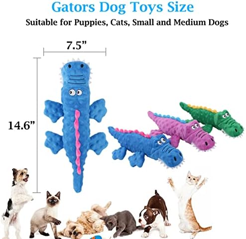 Jiangyanus Plush Dog Toy, brinquedo de cães de crocodilo recheado com papel de som e airbag por dentro para estimular