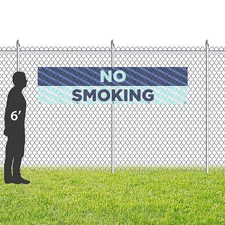 CGSignLab | Não fumando -Stripes Blue resistente ao vento Banner de vinil ao ar livre | 8'x2 '