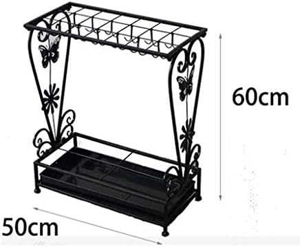 Shypt Metal Slot Freestanding Umbrella Stand Storage Rack com ganchos e bandeja de gotejamento removível, 50x60cm