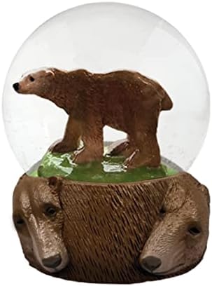 Globo de água - Urso marrom da Deluxebase. Globo de neve com estatueta de resina e base moldada. Ótima decoração de casa, ornamentos