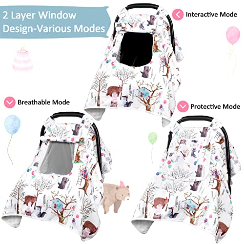 Capa de assento de bebê para meninos e meninas, cobertura do assento de bebê com janela de malha respirável, capa de carrinho