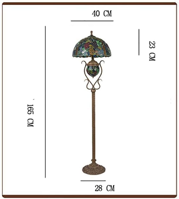 Lâmpadas de piso Qulaco para a sala de estar Tiffany Floor Lamp de estilo europeu de manchado de vidro 2 Lâmpada de base antiga