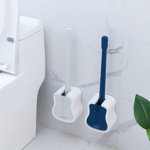 escova de vaso sanitário ygqzm com escova de vaso sanitário de silicone do suporte para pendurar forma de guitarra de guitarra de cerdas flexíveis pincel de abertura automática (cor: e, tamanho