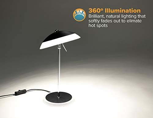 Lâmpada de mesa LED Pureoptics com cabeça ajustável, estilo de lâmpada de banqueiro moderno, luz do dia natural