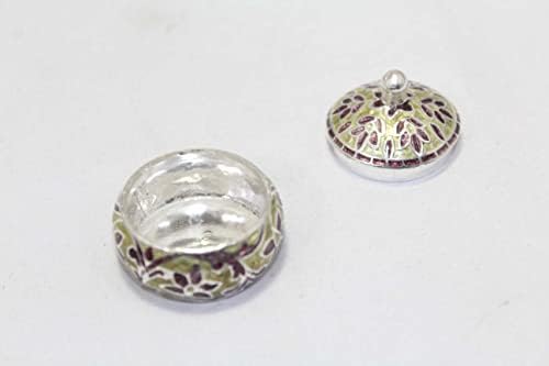 Rajasthan Gems esmalte a bugiganga de prata Sterling 925 cloisonné feito artesanal gravado C 341