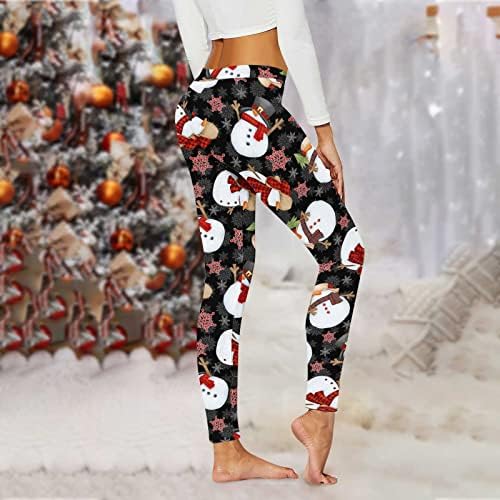 Lcepcy Yoga Pants Mulheres Mulheres Alta Tommes Controle de Papai Noel Prinha Leggings Para Exercícios de Ginás de