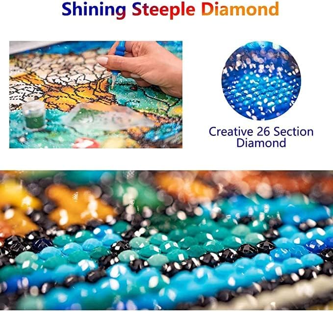 Kits de pintura de diamante eiazuiks para adultos, broca completa de diamante de diamante de diamante estrelado Sky Round