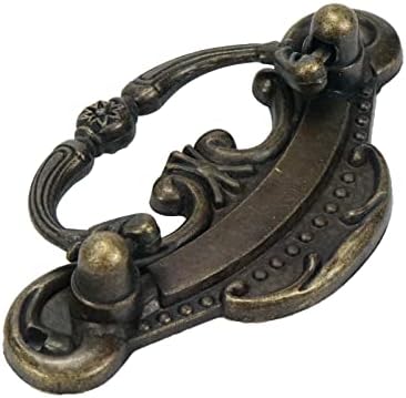 FAOTUP 10pcs liga de zinco 3 polegadas puxões de anel antigo, puxadores de anel da caixa de jóias, alça de anel para a caixa de jóias da gaveta, 3,01 × 1.61 polegadas, com parafusos