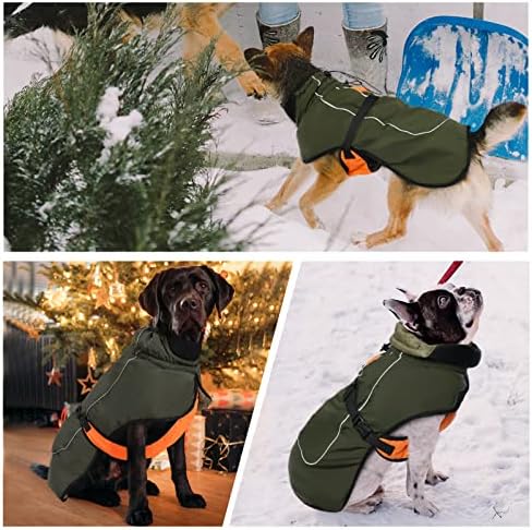 Neve traje neve de gola alta, jaqueta de neve para cães para cães médios grandes, casaco de cachorro ajustável Golden Retriever
